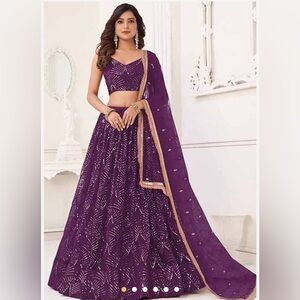 Absolutely GORGEOUS Purple Lehenga Choli Set! Sangeet, Reception,Wedding